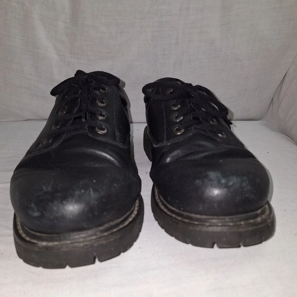 Size 8 Skechers Men's Blk Cottonwood Elks SR Work Shoes Relaxed Fit Occupational